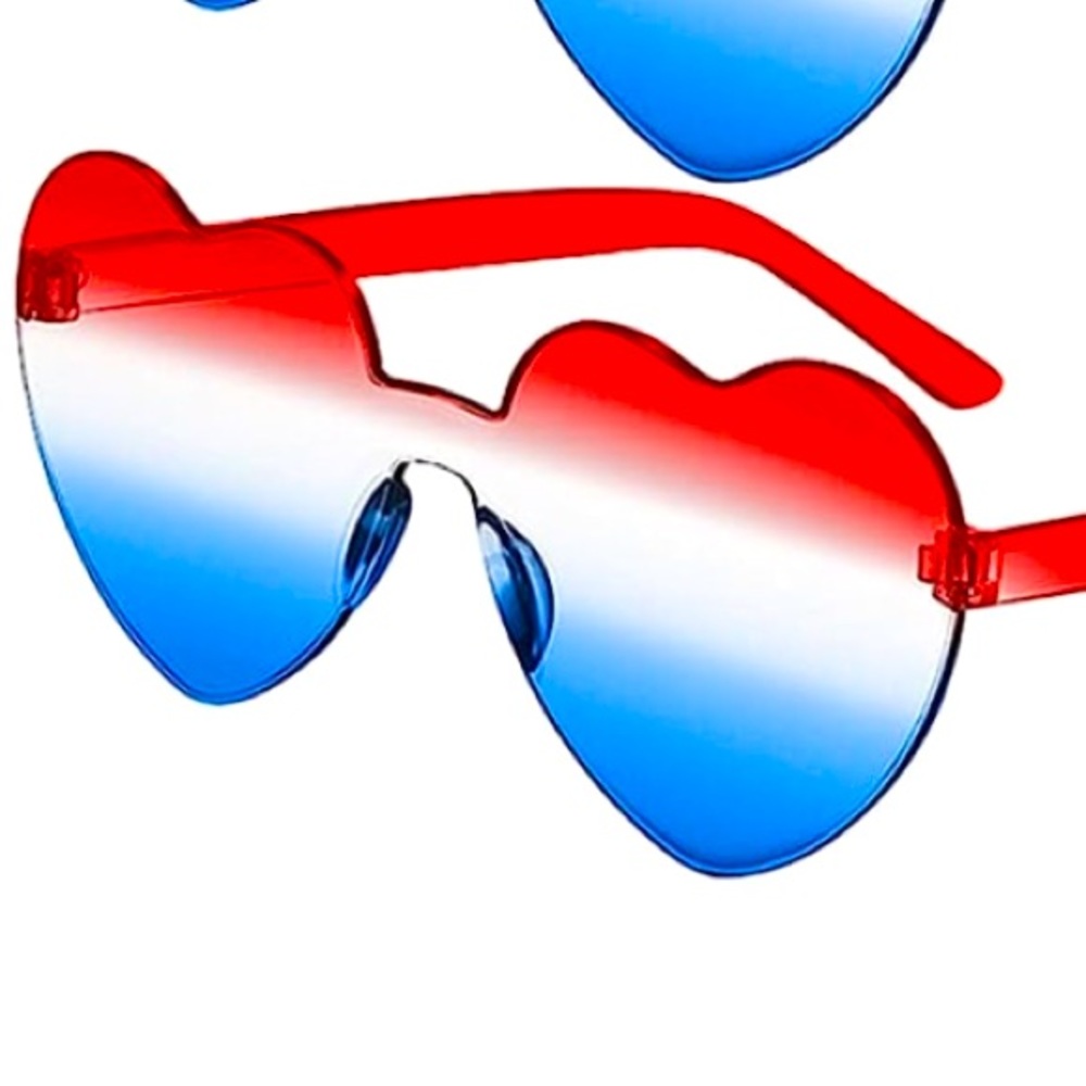 Red White And Blue Heart Sunglasses